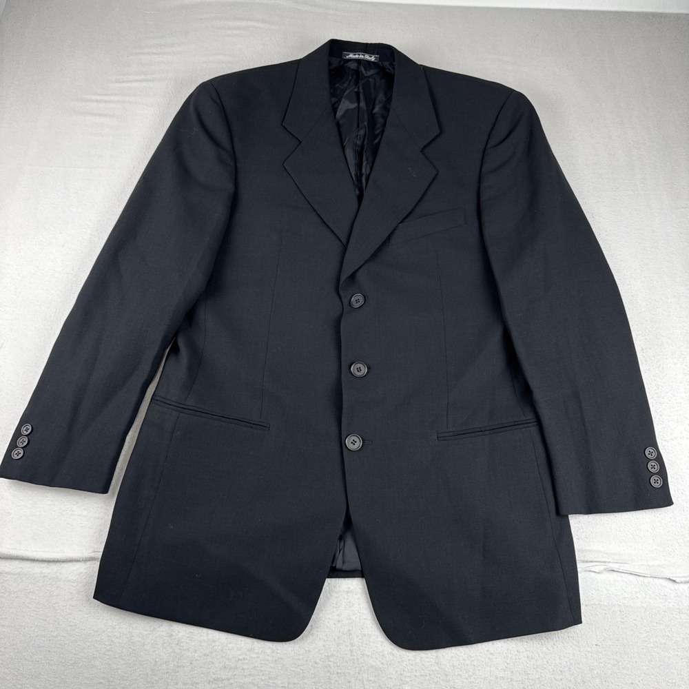 Giorgio Armani Mani Mens Black Blazer 40R 3-button Wool Italy Office Business